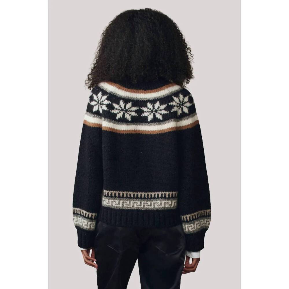 NEW THE GREAT. the snowflake ice rink cardigan in black - Picture 4 of 4